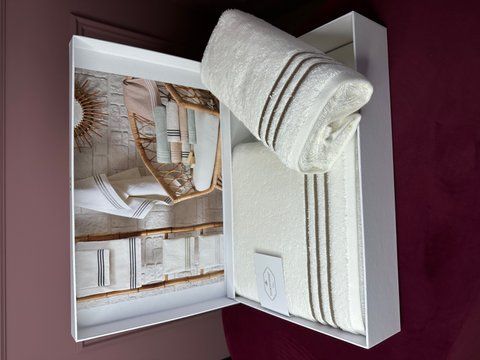 Комплект махрових рушників  LINE k.beyaz bej , TIVOLYO HOME 00900 фото