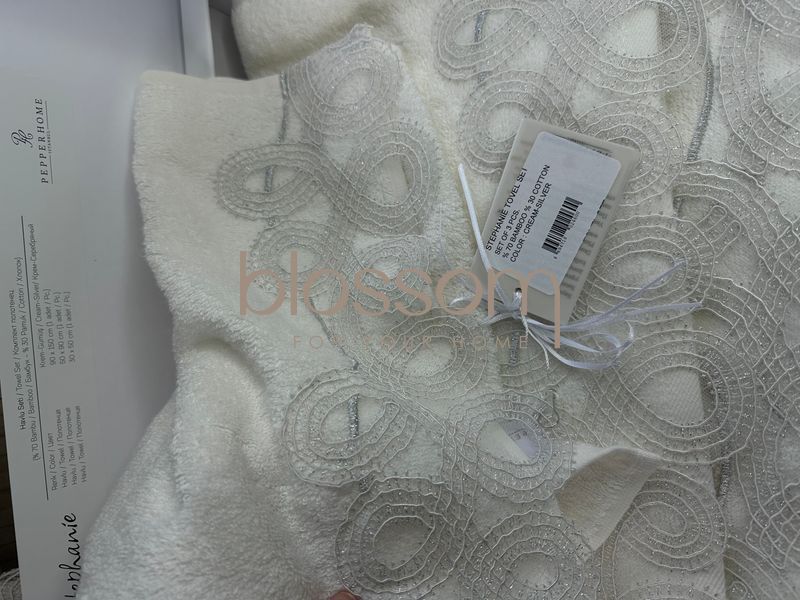 Комплект махрових рушників з мереживом STEPHANIE set, Pepper home 9791 фото