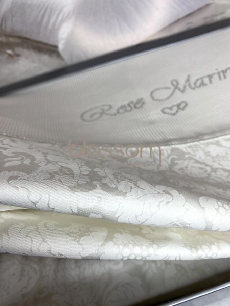 Комплект постільної білизни жакардовий Maison d'or, Rose marine ecru, півтораспальний розмір 899 фото