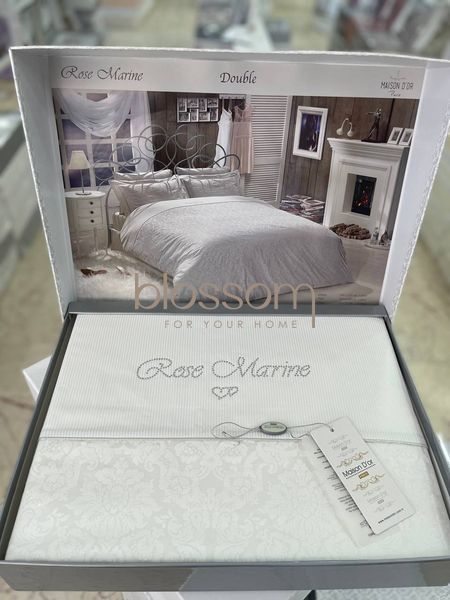 Комплект постільної білизни жакардовий Maison d'or, Rose marine ecru, півтораспальний розмір 899 фото