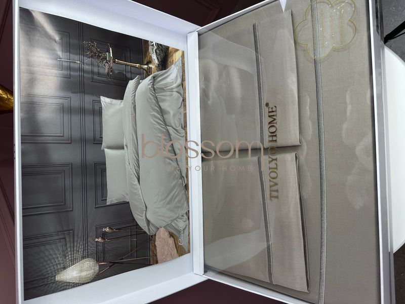 Комплект постельного белья сатин люкс CASUAL HAKI, евро, TIVOLYO HOME 7665 фото