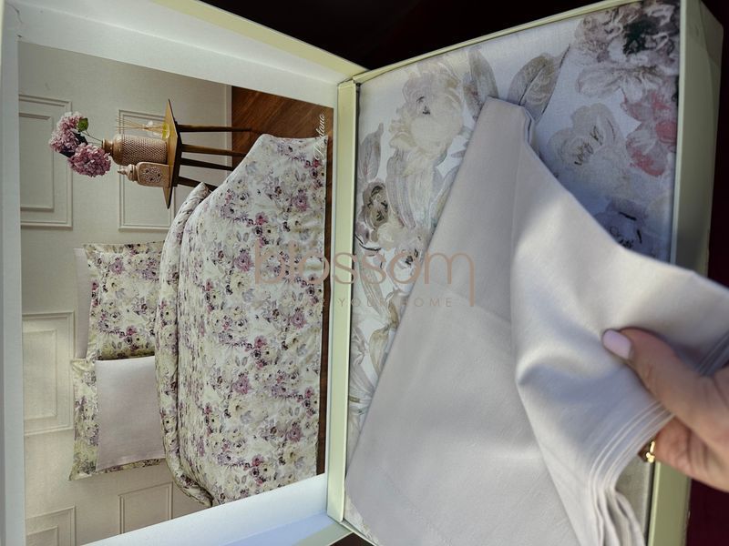 Комплект  постільноі білизни сатин люкс POSITANO, Tivolyo home, євро розмір 0209 фото