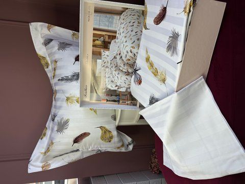Комплект постільної білизни сатин FEATHER,Maison d'or, євро 00991 фото