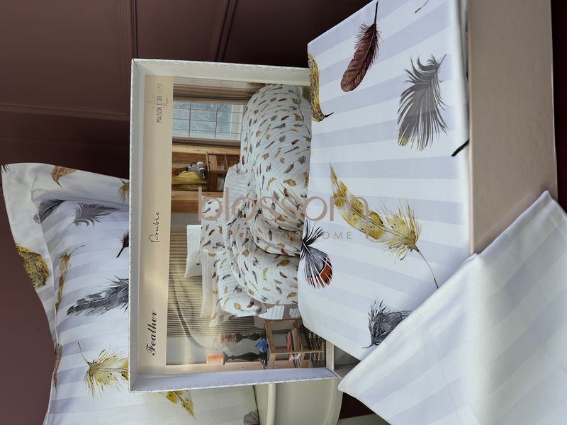 Комплект постельного белья сатин FEATHER,Maison d'or, евро 00991 фото