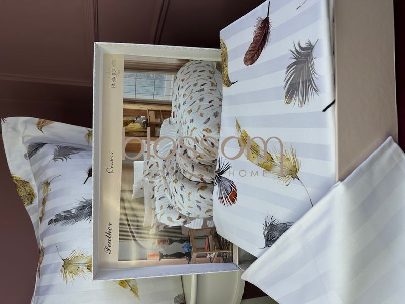 Комплект постільної білизни сатин FEATHER,Maison d'or, євро 00991 фото