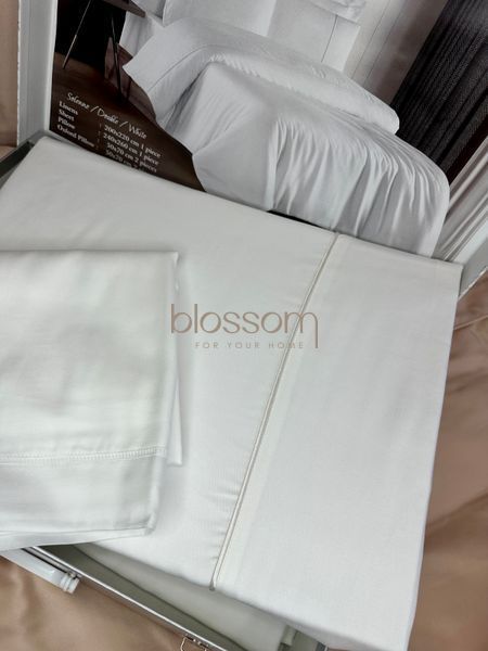 Комплект постільної білизни з тенселю євро Solenne white, Maison d'or 0717 фото