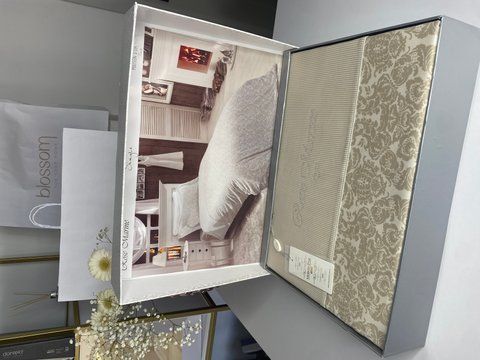 Комплект постільної білизни жакардовий Maison d'or, Rose marine bej, півтораспальний розмір 899 фото