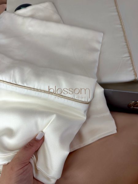Комплект постільної білизни з тенселю євро Solenne cream, Maison d'or 0720 фото