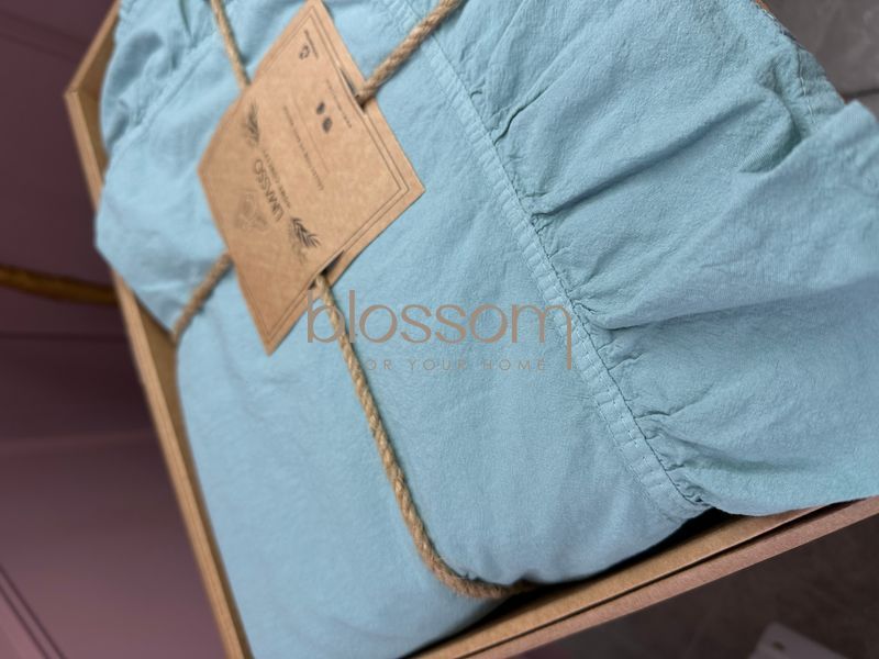 постільна білизна варена бавовна LIMASSO, exclusive,євро, mineral blue 2013 фото