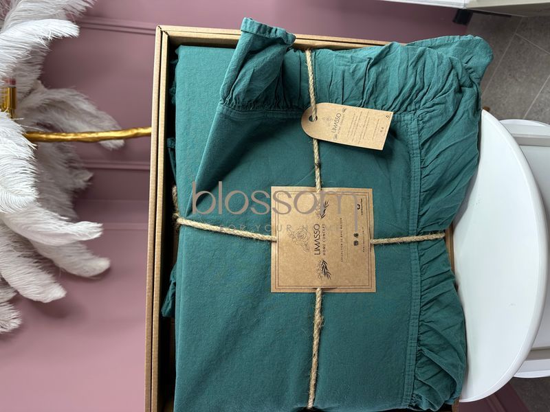 Постельное белье варёный хлопок LIMASSO, exclusive, евро, dark green 2013 фото