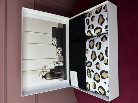 Комплект махрових рушників CHEETAH siyah, TIVOLYO HOME 2445 фото