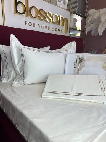 Комплект постельного белья с вышивкой люкс евро CHANEL k.beyaz  bej, TIVOLYO HOME 0725 фото
