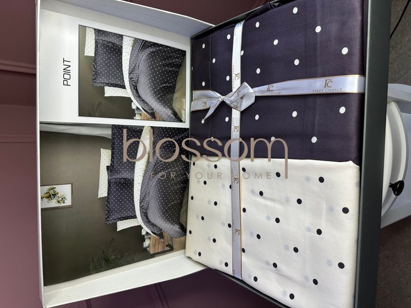 Комплект постільної білизни POINT antracite ,євро , FIRST CHOICE 1001 фото
