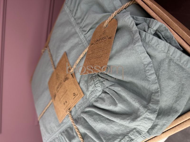 постельное белье вареный хлопок LIMASSO exclusive,евро, natural green 2013 фото