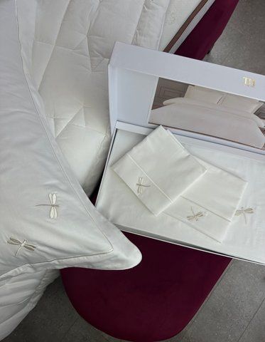 Комплект постельного белья с вышивкой люкс DRAGON FLY, евро, TIVOLYO HOME 734 фото
