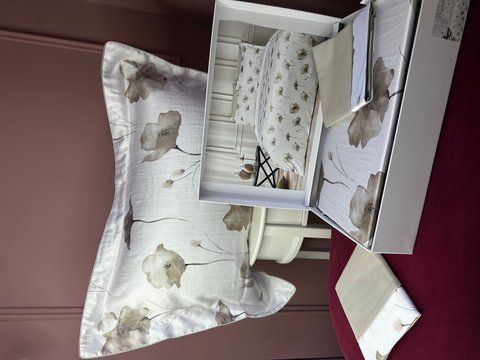 Комплект постільноі білизни шовк-сатин DITSY bej krinkle ,євро,TIVOLYO HOME 10810 фото