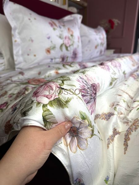 Комплект постільноі білизни шовк-сатин  NEW SPRING  ,євро,TIVOLYO HOME 02310 фото