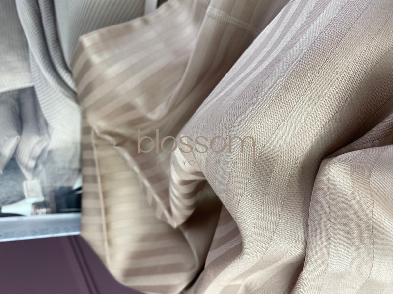 Комплект постільної білизни сатин в смужку Maison d'or, NEW RAILS beige , півтораспальний розмір 00750 фото