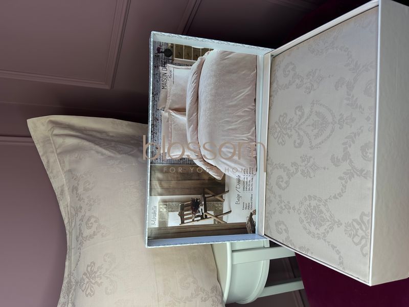 Постільна білизна жакардова Maison D'or, Mirabella beige, євро 01 фото