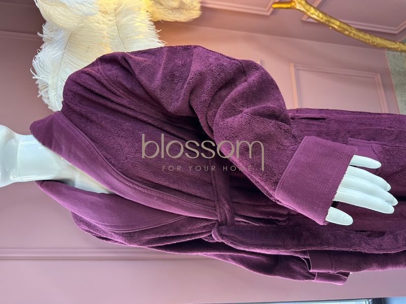 Халат махровий  унісекс(чоловічий та жіночий) MODAL BATHROBE BORDO Tivolyo home 6445 фото