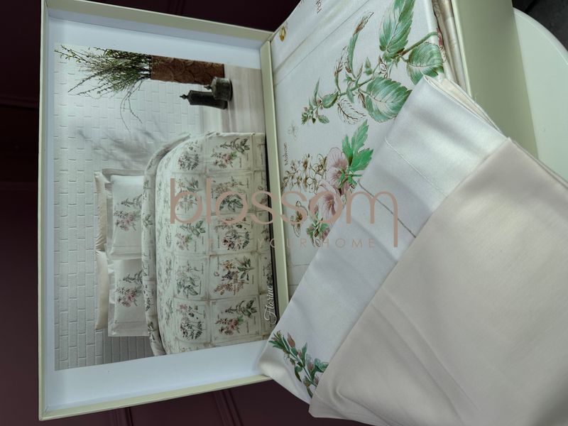 Сімейний комплект постільної білизни  сатин люкс FLORINE, TIVOLYO HOME 1142 фото