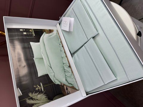 Cімейний комплект постільноі білизни сатин люкс CASUAL SU YESILI, TIVOLYO HOME 7665 фото
