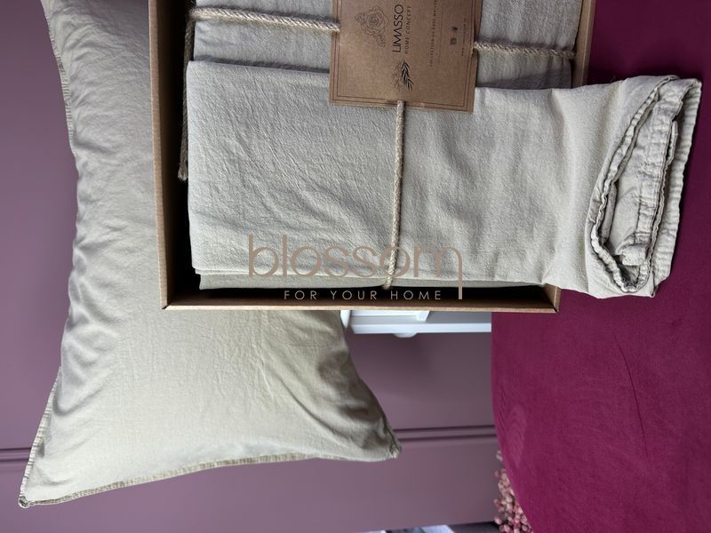 Постельное белье вареный хлопок LIMASSO, standart ,евро, oxford tan 0107 фото