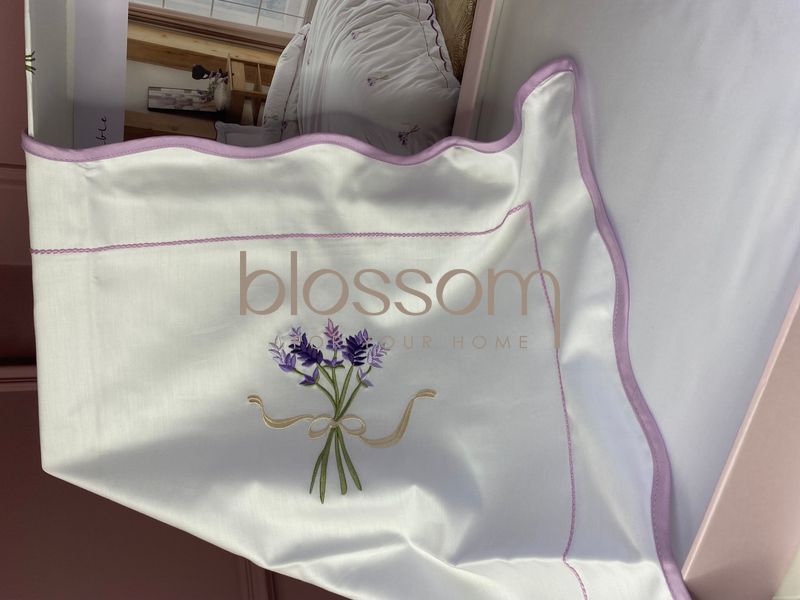 Комплект постільної білизни з вишивкою преміум сатин Maison d'or , LAVANDER, євро розмір 008 фото