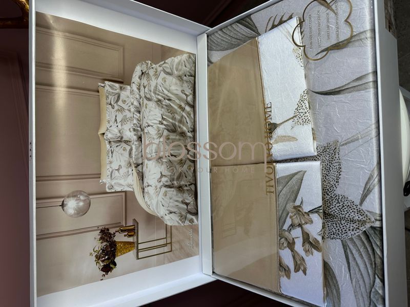 Комплект постельного белья шёлк-сатин LINOELLA KRINKLE евро, TIVOLYO HOME 6280 фото
