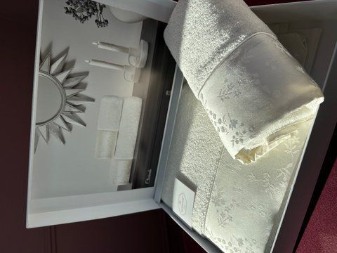 Комплект махрових рушників CLARINDA k.beyaz, TIVOLYO HOME 00280 фото