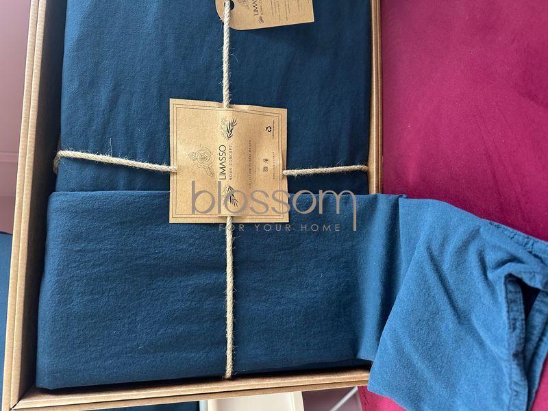 Постільна білизна варена бавовна LIMASSO, standart ,євро, dress blue 0113 фото