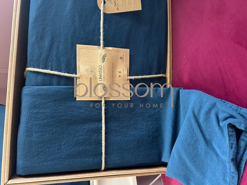 Постельное белье вареный хлопок LIMASSO, standart ,евро, dress blue 0113 фото