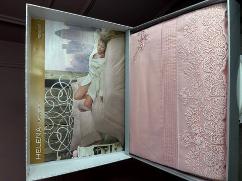 Постільна білизна з вишивкою преміум сатин Maison D'or HELENA  rose,євро 5467 фото