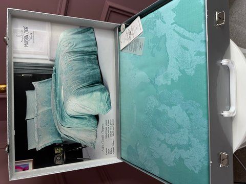 Комплект постільної білизни з тенселю євро AMBRE turquoise, Maison d'or 8735 фото