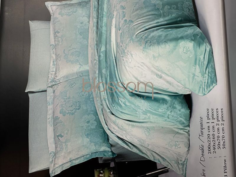 Комплект постельного белья из тенсела евро AMBRE turquoise, Maison d'or 8735 фото