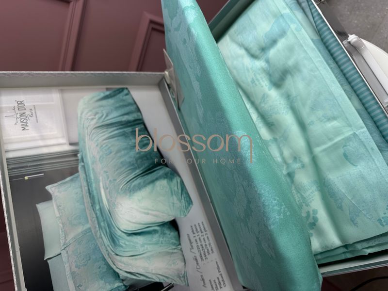 Комплект постельного белья из тенсела евро AMBRE turquoise, Maison d'or 8735 фото