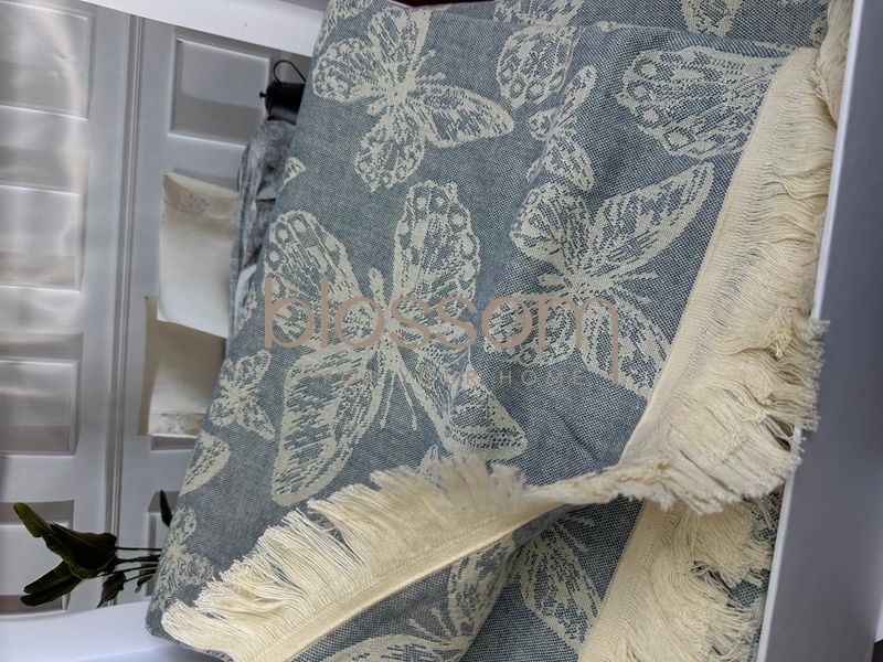 Летний комплект постельного белья PAPILLON MAVI, евро, TIVOLYO HOME 6282 фото