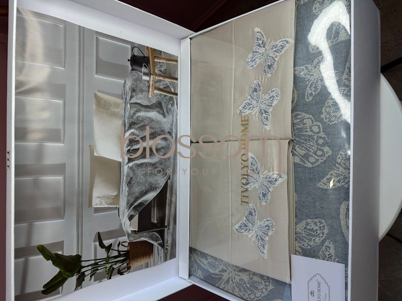 Летний комплект постельного белья PAPILLON MAVI, евро, TIVOLYO HOME 6282 фото