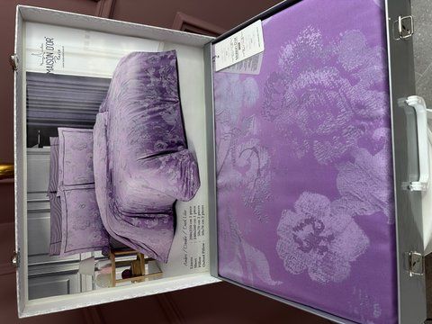 Комплект постільної білизни з тенселю євро AMBRE dark lilac, Maison d'or 7671 фото