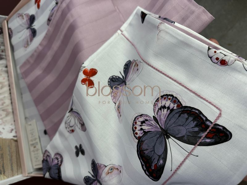 Комплект постільної білизни сатин BUTTERFLY VALEY lilac,Maison d'or, євро 1150 фото