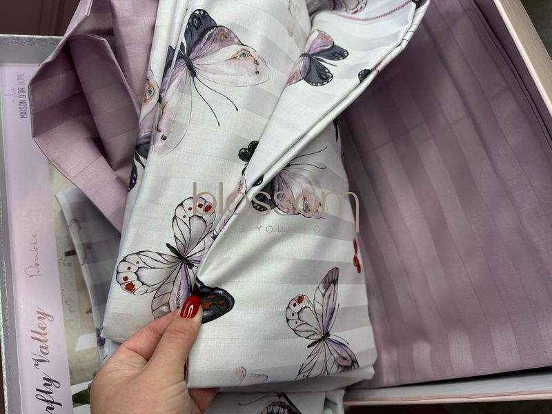 Комплект постільної білизни сатин BUTTERFLY VALEY lilac,Maison d'or, євро 1150 фото