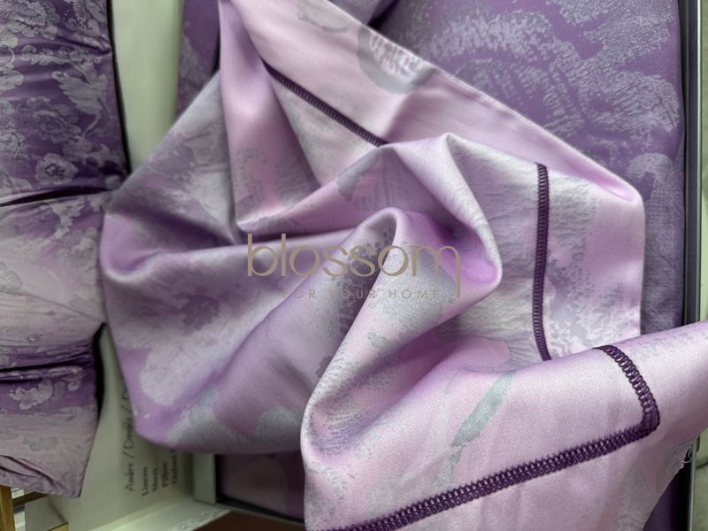 Комплект постільної білизни з тенселю євро AMBRE dark lilac, Maison d'or 7671 фото
