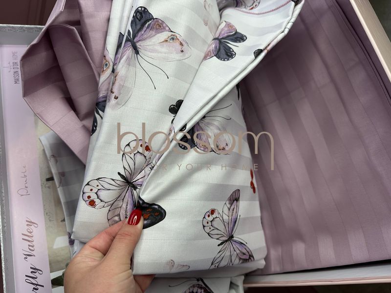 Комплект постільної білизни сатин BUTTERFLY VALEY lilac,Maison d'or, євро 1150 фото