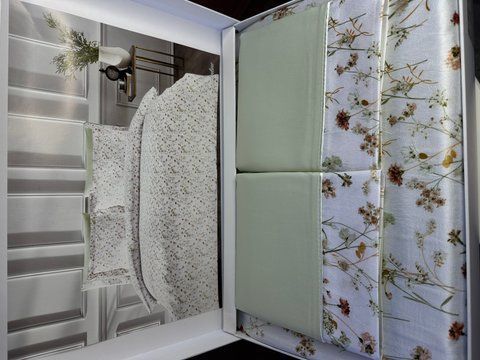 Комплект постільноі білизни шовк-сатин VALENTINE beyaz KRINKLE євро TIVOLYO HOME 7090 фото