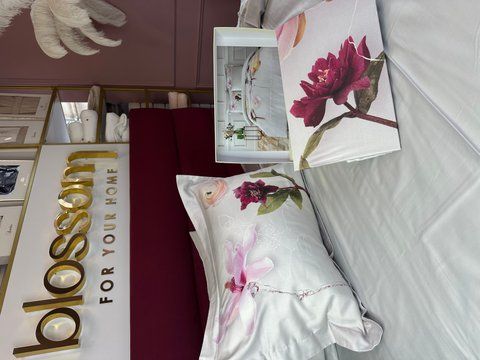 Комплект постільної білизни сатин люкс Floris gri, євро TIVOLYO HOME 00330 фото