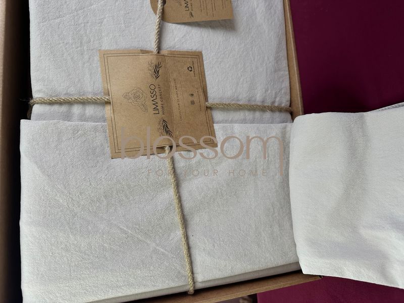 Постільна білизна варена бавовна LIMASSO, standart ,євро, natural cream 0118 фото