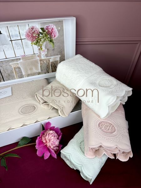 Комплект махрових рушників ANTOINETTE bej, TIVOLYO HOME 0321 фото