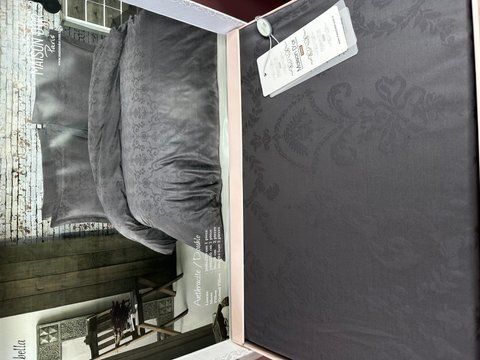 Постільна білизна жакардова Maison D'or, Mirabella anthracite, євро 01 фото