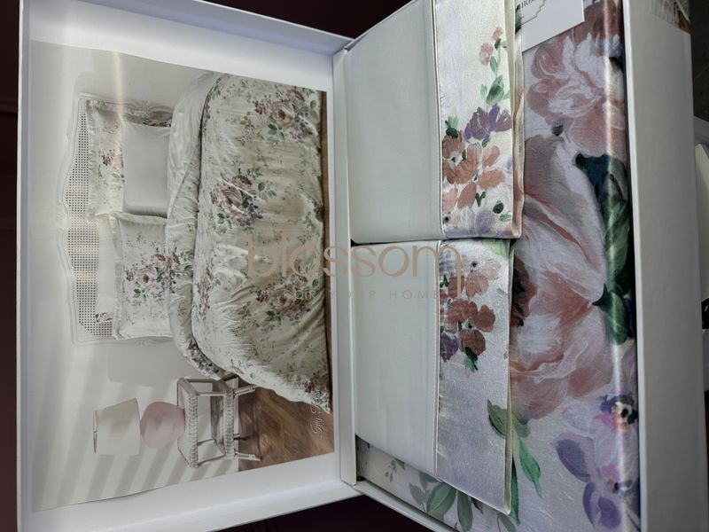 Комплект постельного белья шёлк-сатин IVY ROSE KRINKLE, евро, TIVOLYO HOME 7110 фото