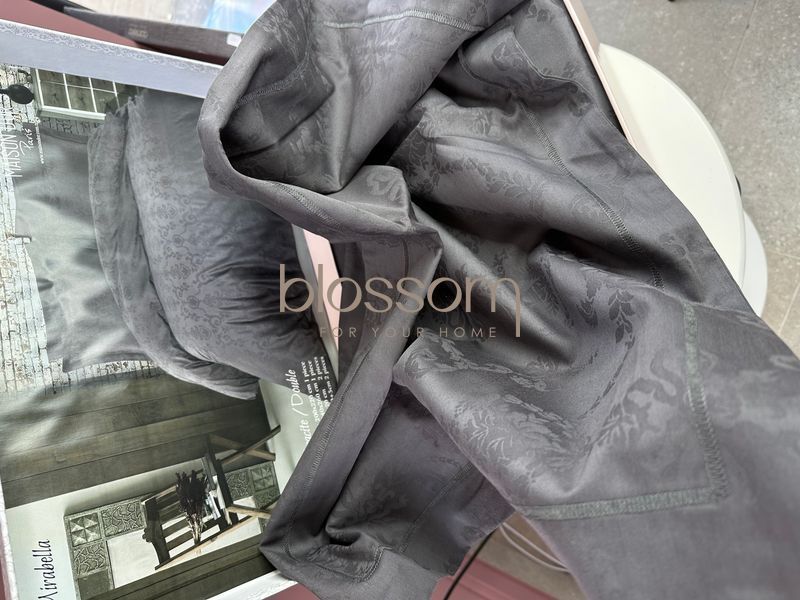 Постельное белье жаккардовое Maison D'or, Mirabella anthracite, евро 01 фото